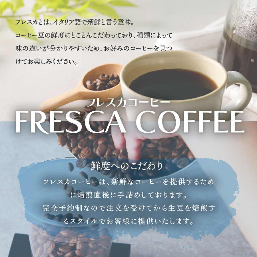 【メール便発送】フレスカ特注 フレスカブレンド（豆100g）