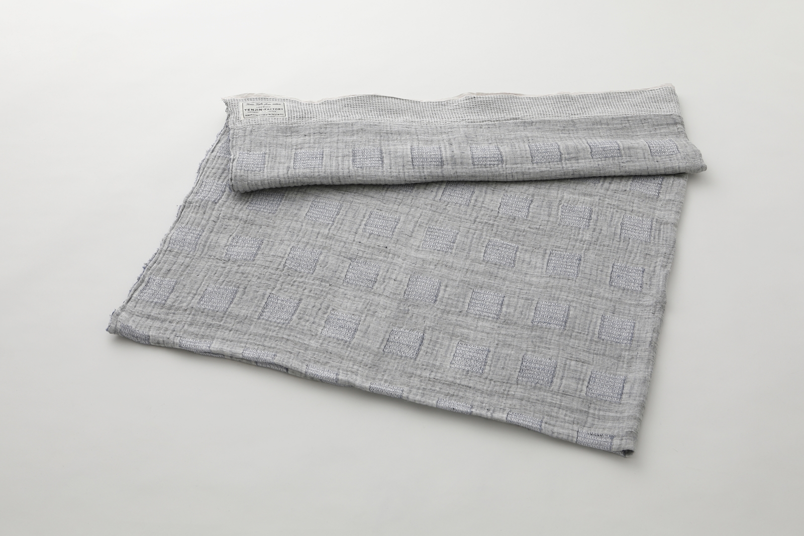 ジャガード織ダブルガーゼブランケット（ブルー）テンジンファクトリー製