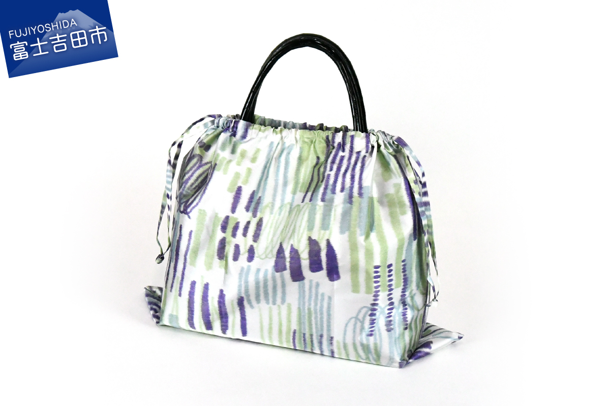【2way レインバッグ】傘生地で作ったエコバッグ(カラビナ付)　みの(パープル)