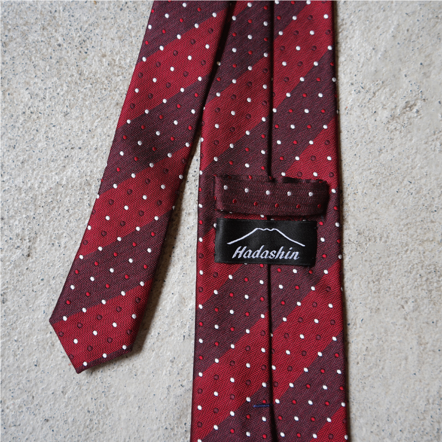 【Hadashin】トップ糸ネクタイ 201　大剣幅8cm（ネイビー）