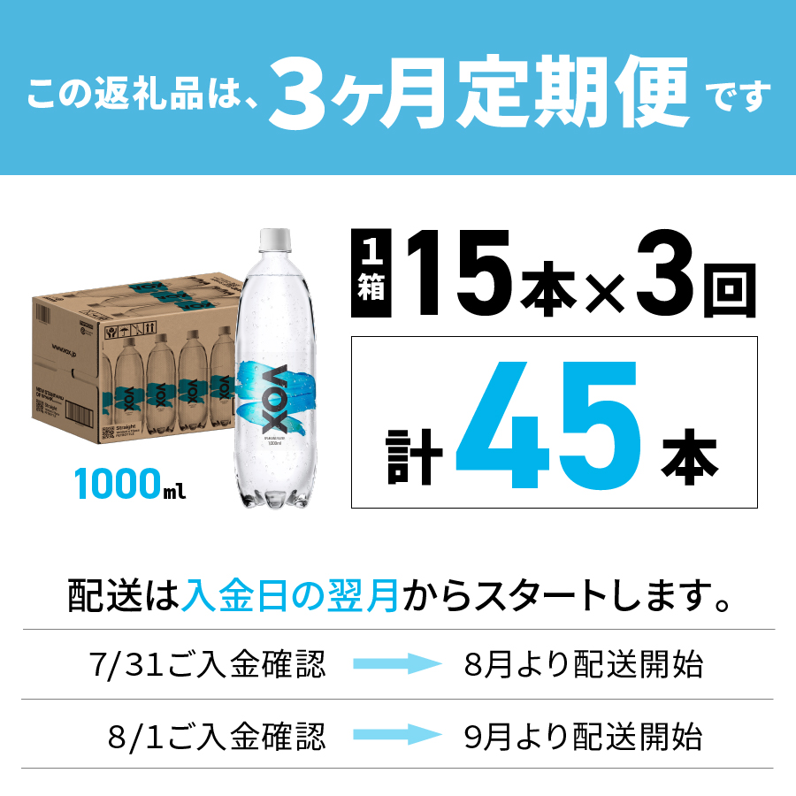 縲3縺区怦螳壽悄萓ソ縲膳OX 繝舌リ繧ク繧ヲ繝 蠑キ轤ュ驟ク豌エ 1000ml 15譛ャ(繧ケ繝医Ξ繝シ繝)