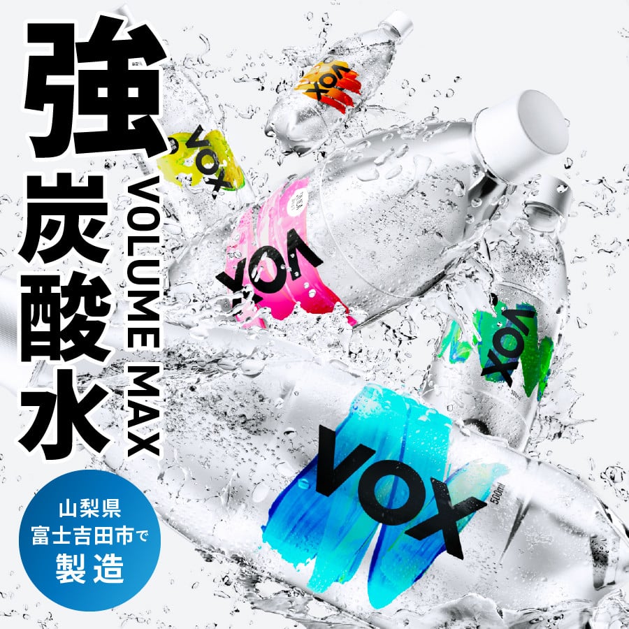 【3か月定期便】VOX バナジウム 強炭酸水 1000ml 15本(レモンフレーバー)
