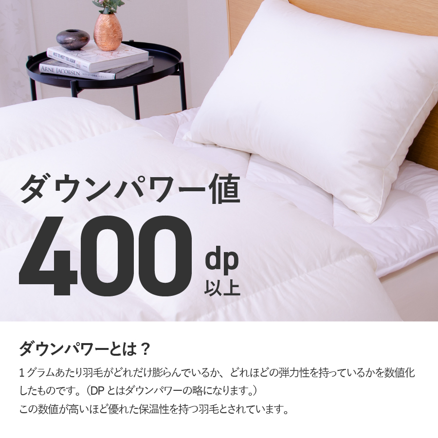 本掛けの羽毛布団セミダブル青雀色　ポーランド産400dpグース【ダニ忌避率98.8％】