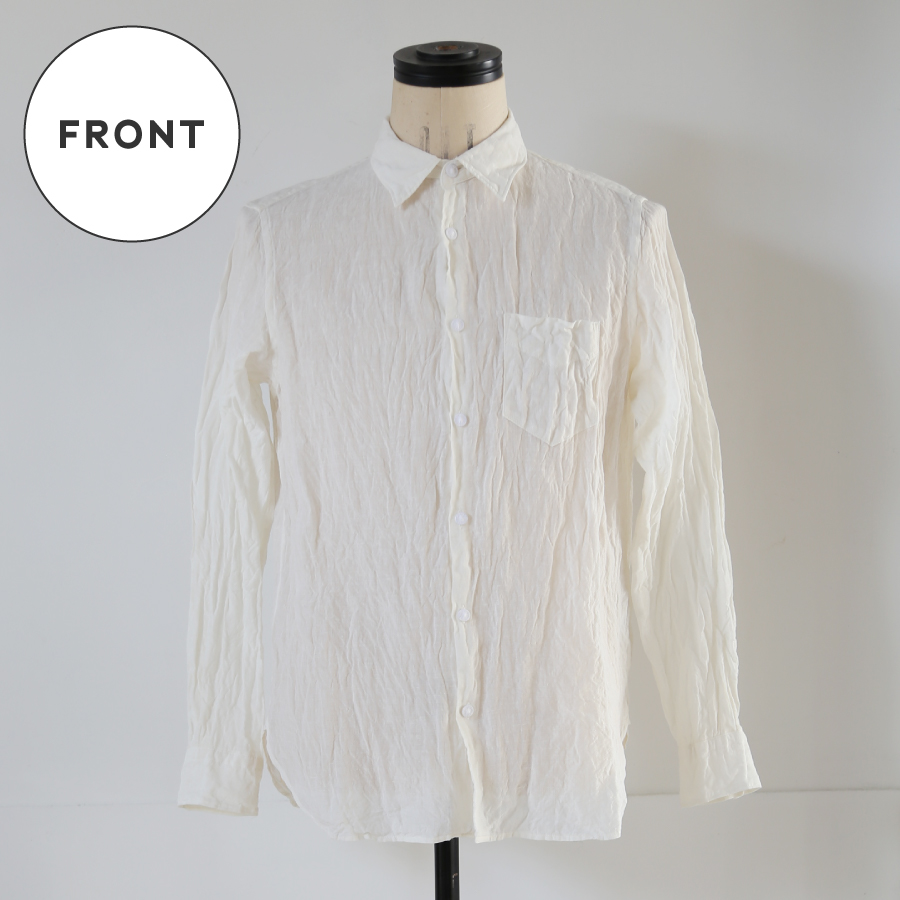 【OLDMAN'S TAILOR】LINEN REGULAR COLLAR SHIRT　38サイズ