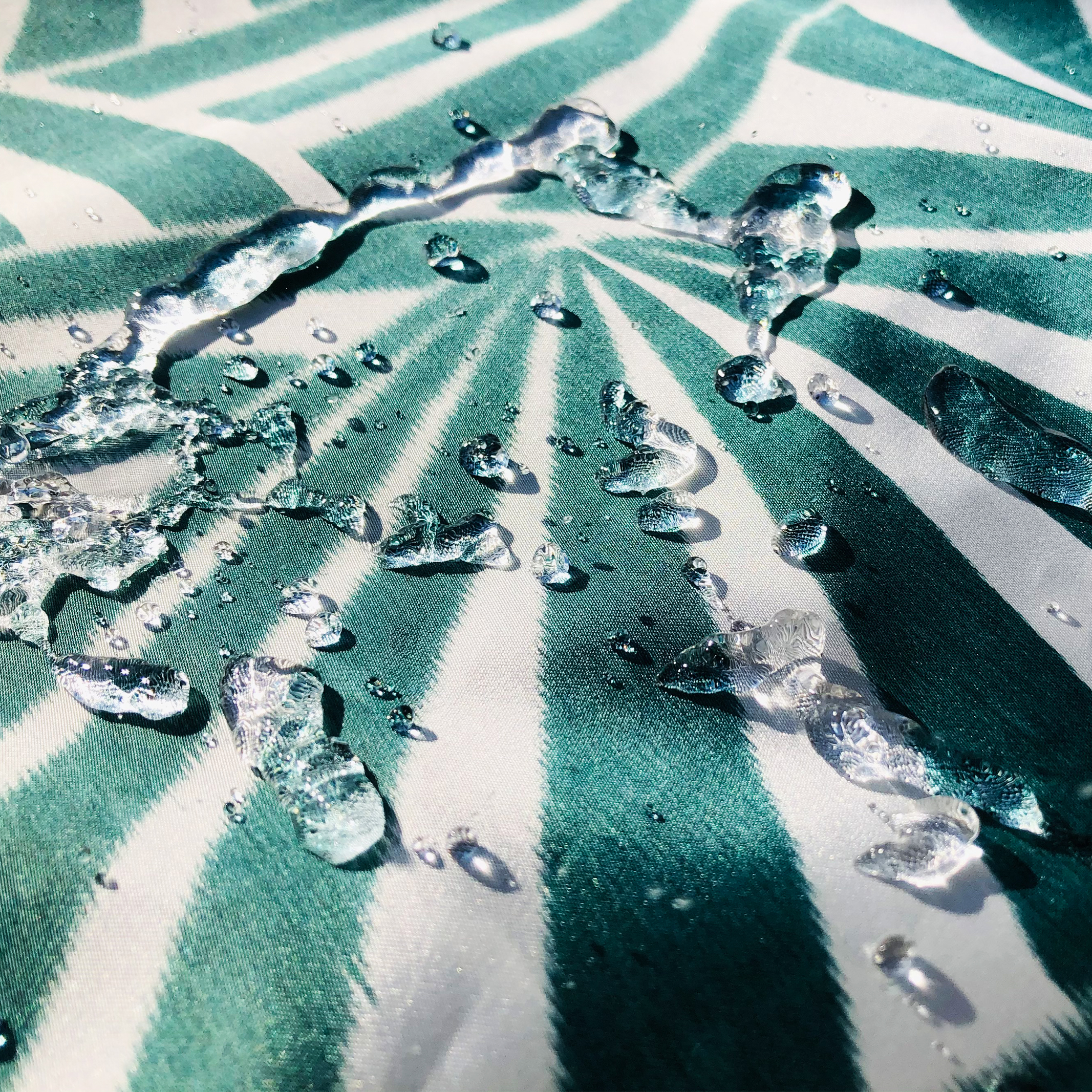 【2way レインバッグ】傘生地で作ったエコバッグ(カラビナ付)　てまり(青)