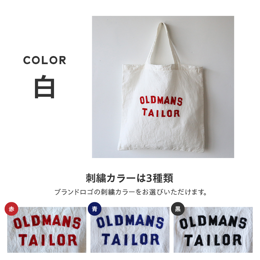 ãOLDMAN'S TAILORãLOGO EMBROIDERY LINEN TOTE BAGãçœ