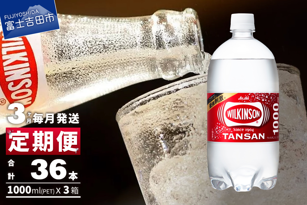 【3ヶ月お届け！】炭酸水 ウィルキンソン タンサン PET1L×1箱(12本入) 定期便