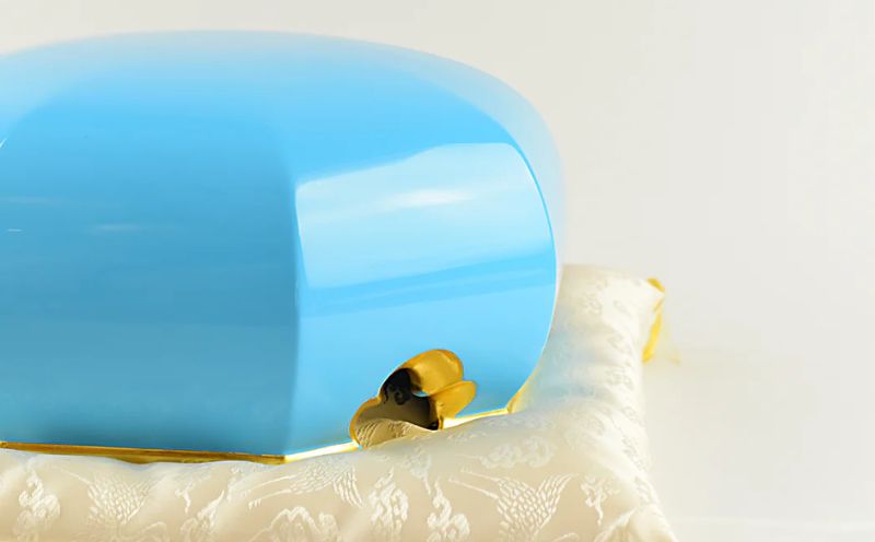 【佐藤木工】彩玉手箱 ポップカラー 京組紐 金沢箔（ブルー）