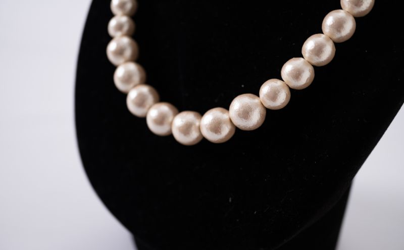 コットンパール「キスカ」シンプルショートネックレス(金具ゴールド)とピアス３点セット【～en～】｜コットンパール ネックレス アクセサリー 入学式 卒業式 結婚式 ゴールド