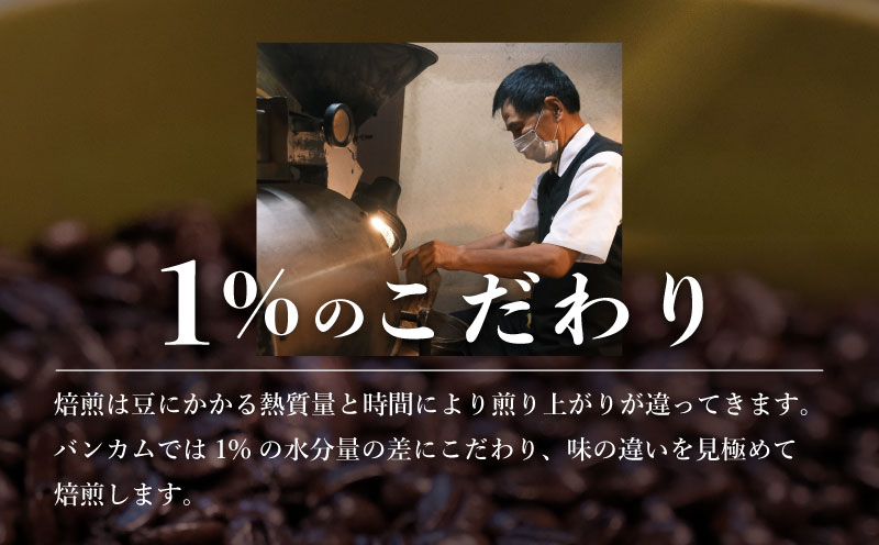 煎りたて自家焙煎珈琲豆 ＜挽き＞ おまかせ２種類【バンカム・ツル】｜煎りたて コーヒー 直送 老舗 本格派 喫茶店 プレゼント アロマ 贈答用 水蒸気焙煎