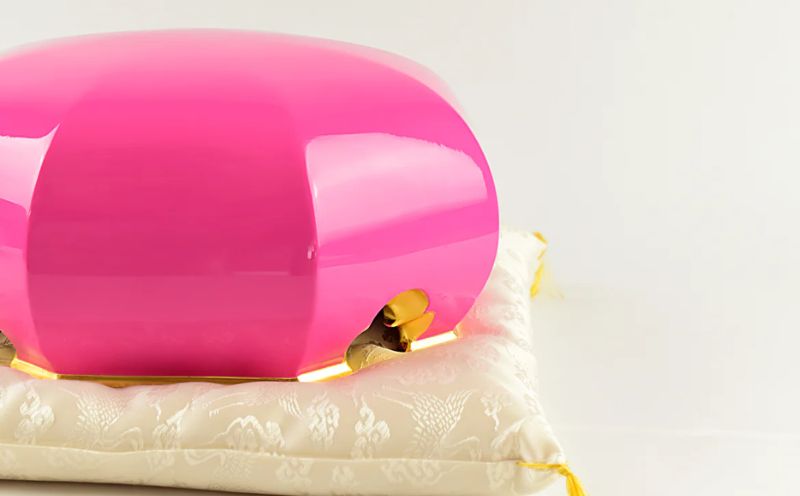 【佐藤木工】彩玉手箱 ポップカラー 京組紐 金沢箔（ピンク）