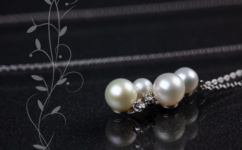 淡水パール&0.06ct ダイヤモンドネックレス（RP-MN-0184）【リズプラス】｜ ダイヤ ダイヤモンド パール 真珠 プラチナ ネックレス ペンダント ジュエリー アクセサリー ギフト プレゼント 鑑別書付 保証書付