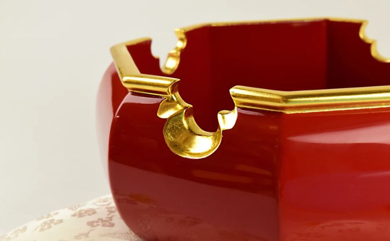 【佐藤木工】彩玉手箱 木曽漆 京組紐（朱色）