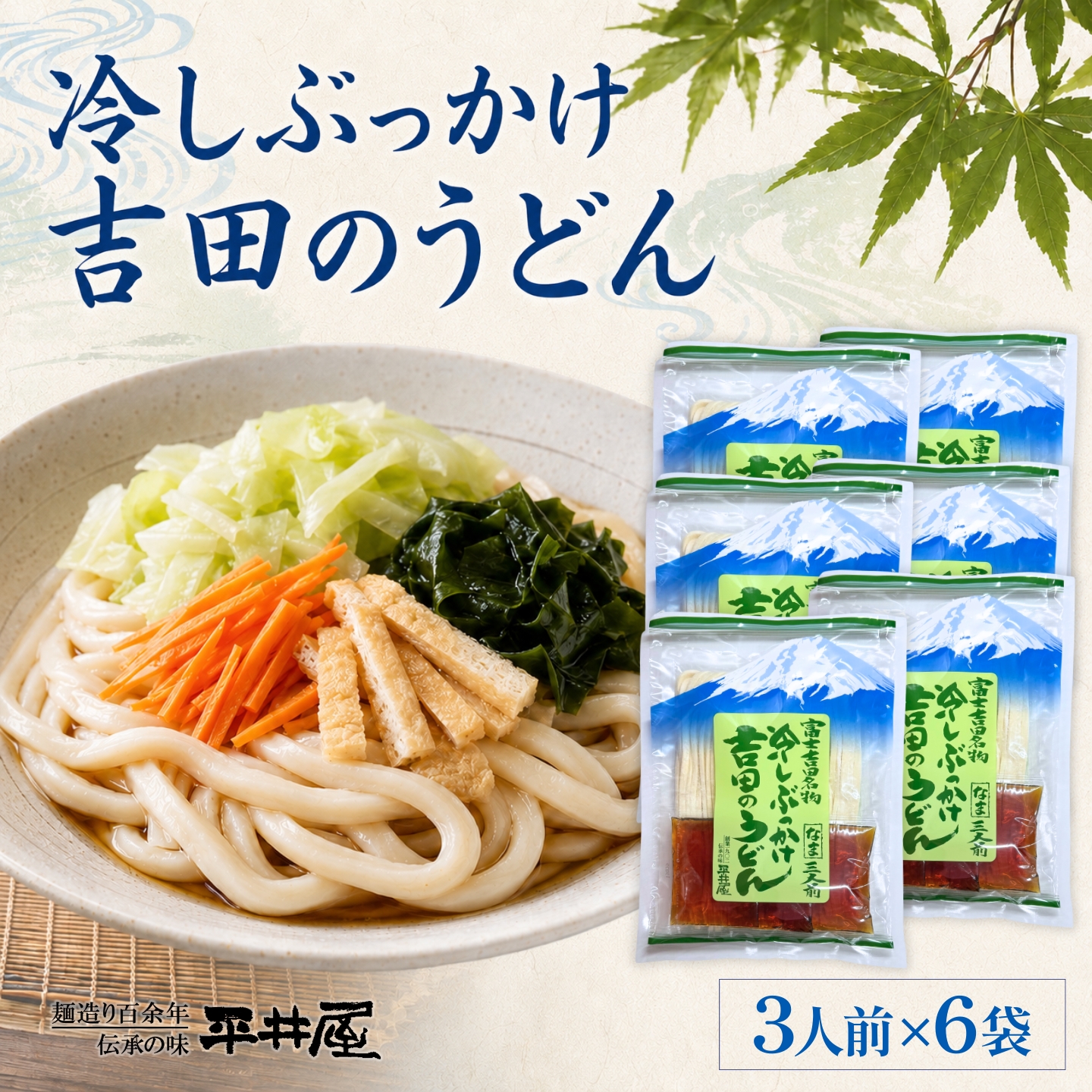冷しぶっかけ吉田のうどん3人用平袋×6パック うどん 麺 めん ご当地グルメ