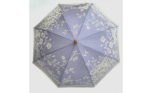 【槙田商店】晴雨兼用長傘　kirie バラ柄　ロイヤルパープル　傘　かさ 雨具 高級 晴雨 兼用 UV 日焼け ギフト ファッション  日傘 プレゼント 化粧箱 老舗　高級傘
