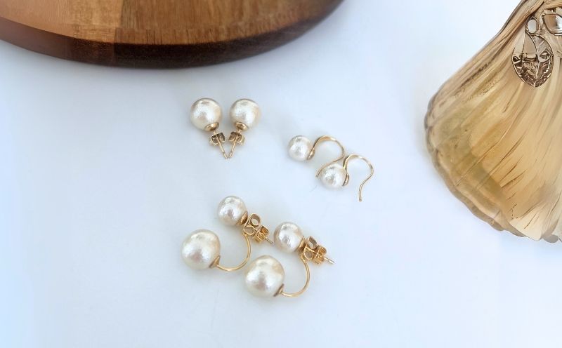 コットンパール「キスカ」ピアス３点セット(ゴールド)【～en～】｜コットンパール ネックレス アクセサリー 入学式 卒業式 結婚式 ゴールド