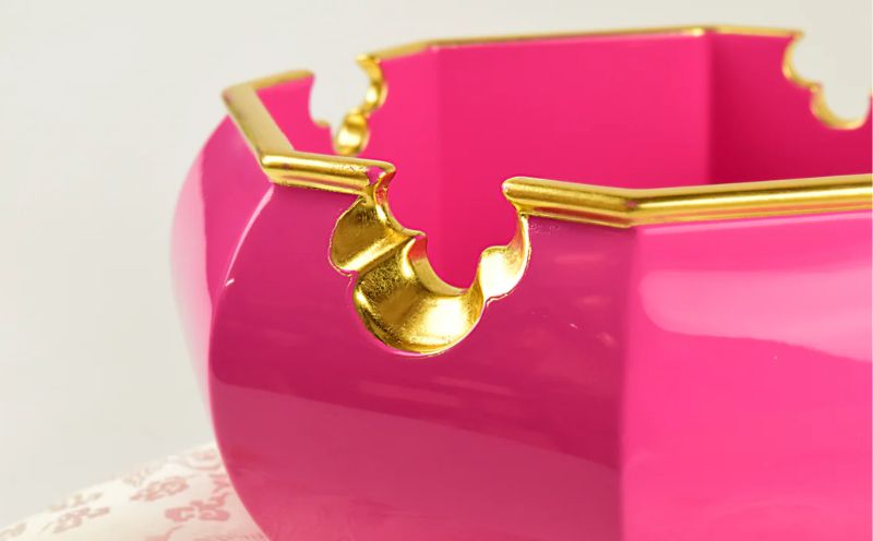 【佐藤木工】彩玉手箱 ポップカラー 京組紐 金沢箔（ピンク）