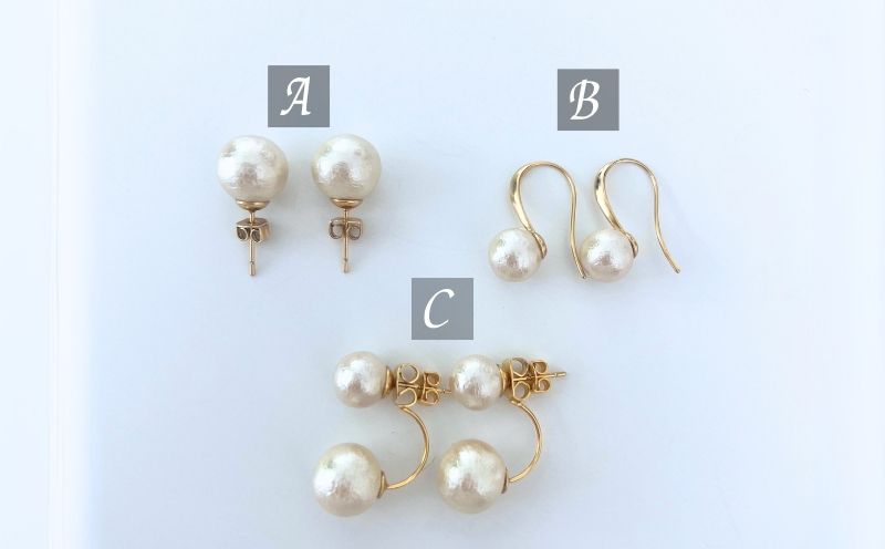 コットンパール「キスカ」シンプルショートネックレス(金具ゴールド)とピアス３点セット【～en～】｜コットンパール ネックレス アクセサリー 入学式 卒業式 結婚式 ゴールド