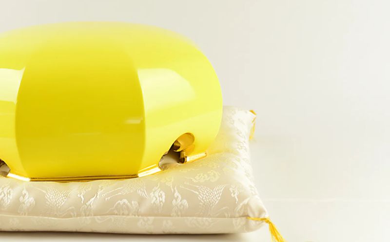 【佐藤木工】彩玉手箱 ポップカラー 京組紐 金沢箔（黄色）