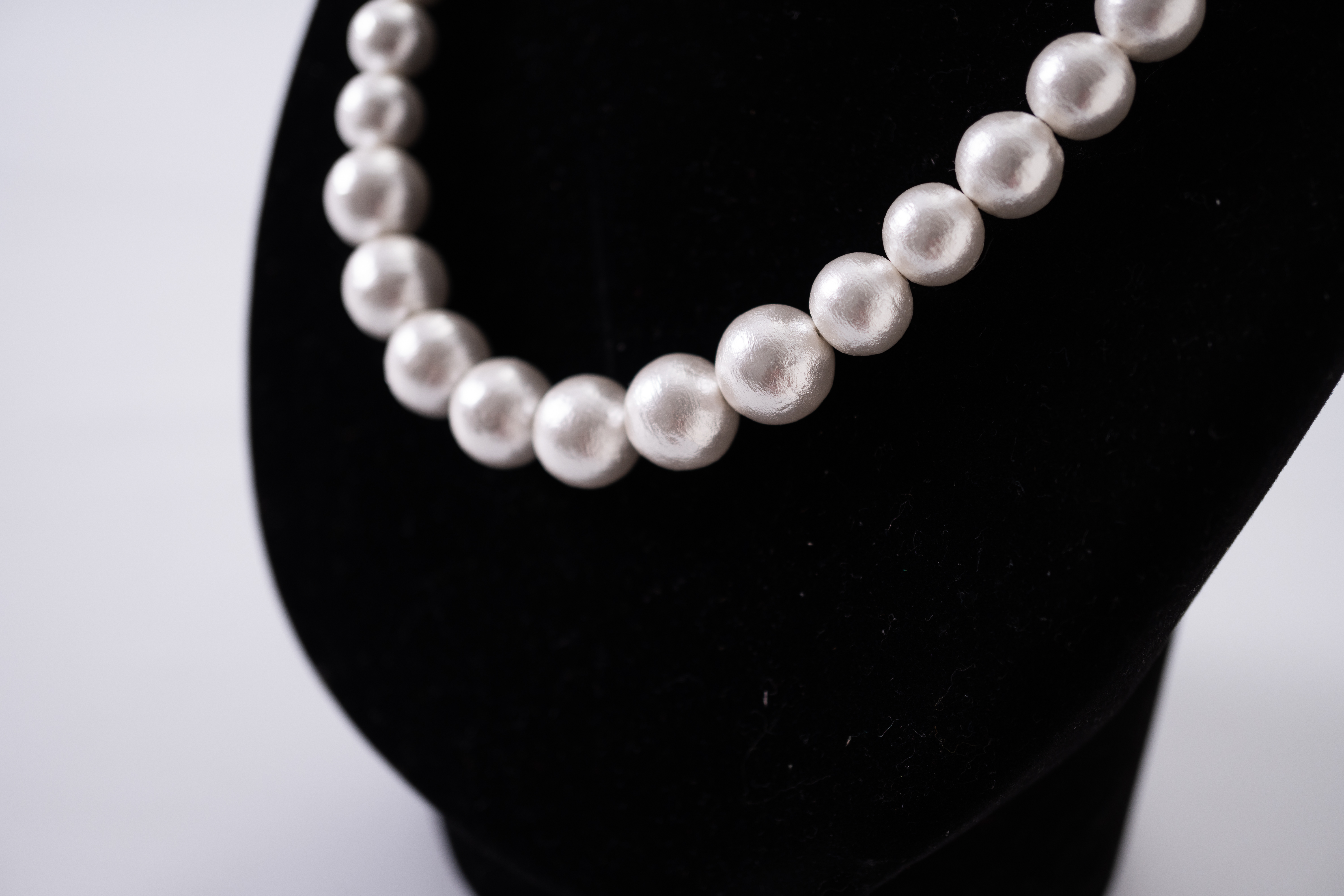 コットンパール「ホワイト」シンプルショートネックレス(金具ゴールド)【～en～】｜コットンパール ネックレス アクセサリー 入学式 卒業式 結婚式 ゴールド