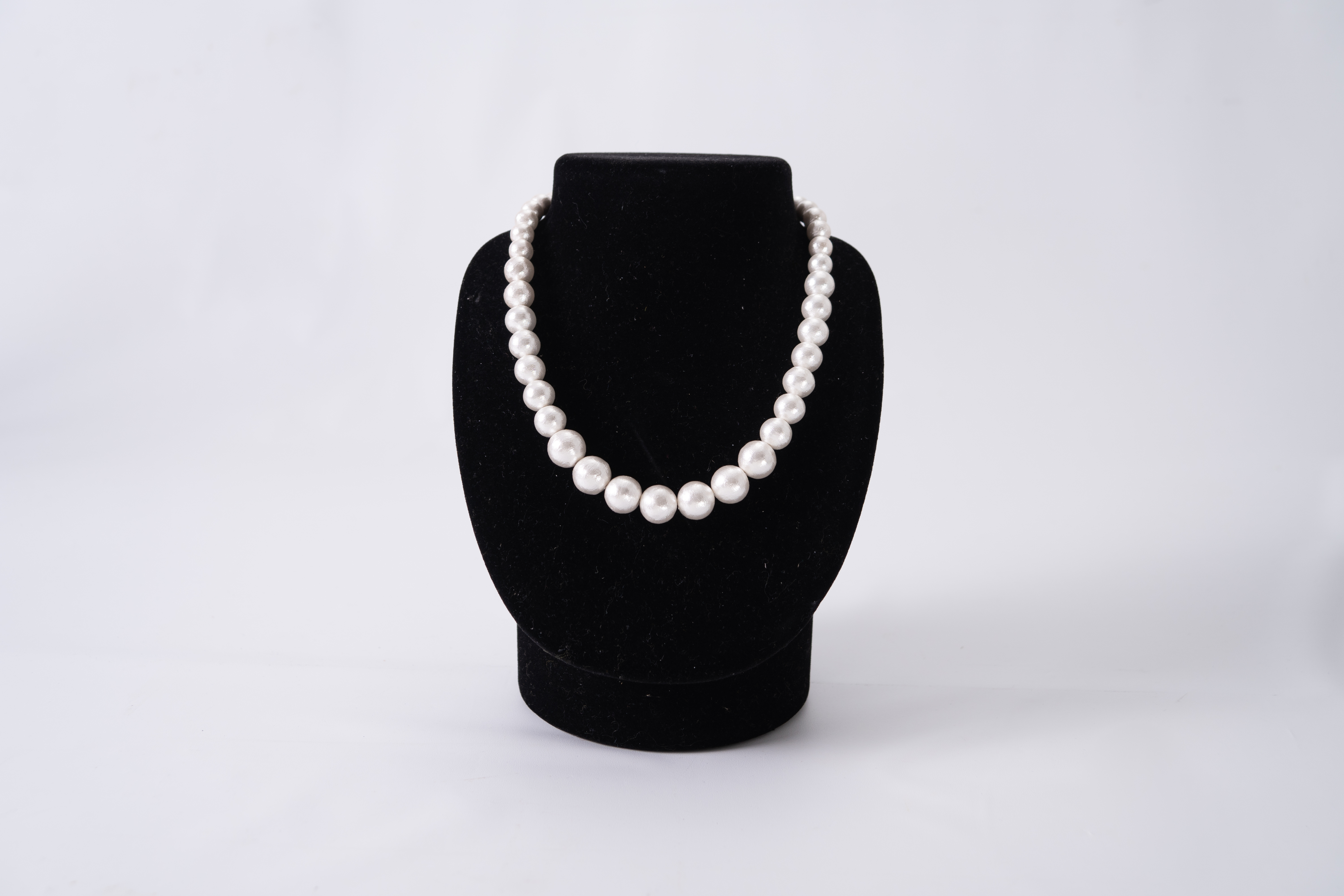 コットンパール「ホワイト」シンプルショートネックレス(金具ゴールド)【～en～】｜コットンパール ネックレス アクセサリー 入学式 卒業式 結婚式 ゴールド