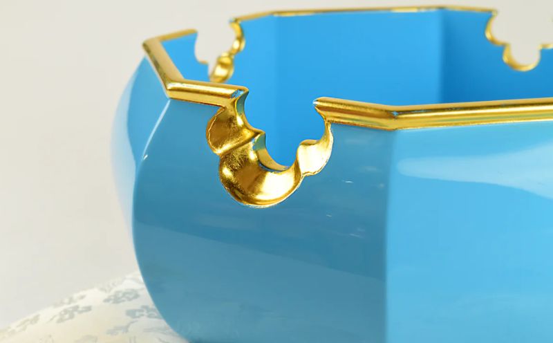 【佐藤木工】彩玉手箱 ポップカラー 京組紐 金沢箔（ブルー）