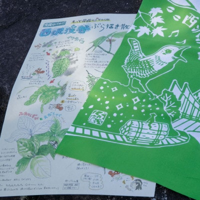 ぐらいん手ぬぐい「うつくし山梨市・新緑の西沢渓谷」計2枚【1647032】