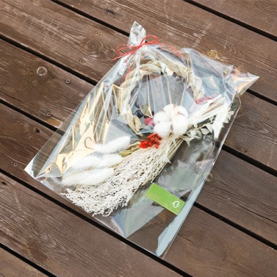 【お正月飾り】コットンフラワーとしめ縄飾りがおしゃれなモダンカラーのアレンジメント【1371442】