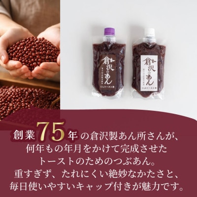 老舗あんこ職人【倉沢製あん所】トースト専用あんこ食べ比べ(こし310g・つぶ310g)キャップ付【1717403】