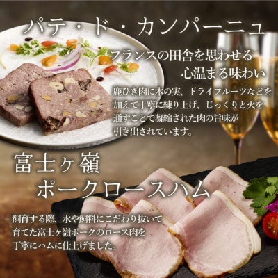 富士山麓の恵みを味わうプレミアムジビエ6種セット 鹿肉ソーセージ、カンパーニュ、ロースハムなど詰合せ【配送不可地域：離島】【1719172】