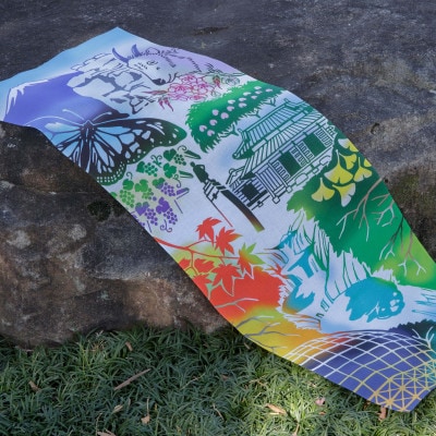 ぐらいん手ぬぐい「うつくし山梨市・新緑の西沢渓谷」計2枚【1647032】