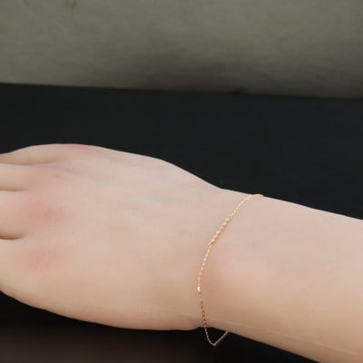 K18ãã€ã€ã¢ã³ããã§ãŒã³ãã¬ã¹ã¬ããããã€ã€0.04ctã»17cmããã°ããããé
éäžå¯å°åïŒæ²çžçãã1405825ã