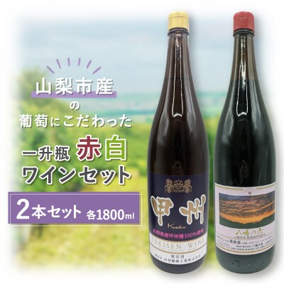 【山梨市産】一升瓶赤白ワインセット(3)【1490504】