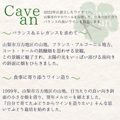 Cave an MANRIKI Rouge 万力ルージュ・ A Table 甲州醸し　2本セット【1695053】