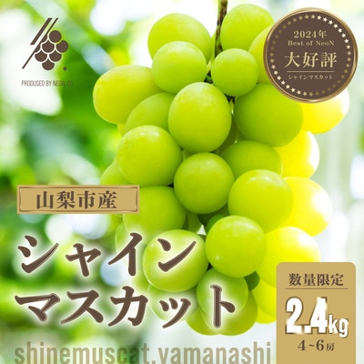 【先行受付2026年発送】 シャインマスカット 4〜6房(計約2.4kg)【訳あり】【配送不可地域：離島・沖縄県】【1567962】