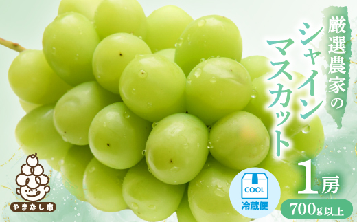 【2026年発送 先行受付】厳選農家のシャインマスカット 700g以上 1房　化粧箱入り【配送不可地域：離島】【1565534】