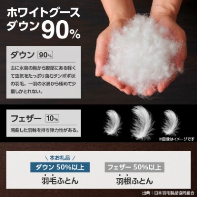 【抗菌・抗ウイルス加工】肌掛け羽毛布団(シングル)綿100% 日本製 春夏OK【甲州羽毛ふとん】【1502628】