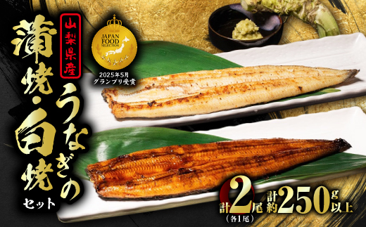 山梨県産富士山脈の地下水うなぎの蒲焼1尾・白焼1尾(合計2尾 250g以上)【配送不可地域：離島】【1566339】