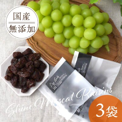 山梨県産シャインマスカットのレーズン 30g×3袋 無添加、砂糖不使用のおやつ【オイルフリー】【1507171】