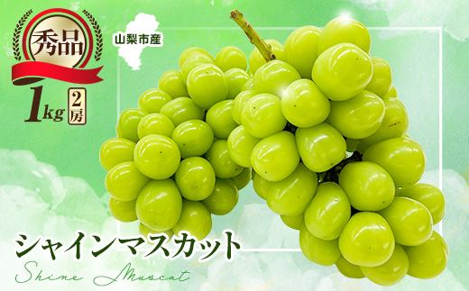 【2026年先行受付】大人気!シャインマスカット秀 1kg(2房)【配送不可地域：離島】【1546294】