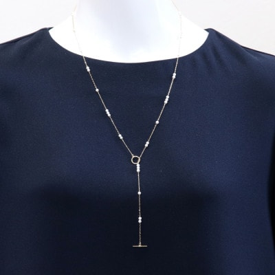 K18あこや真珠ベビー2Wayステーションネックレス【3.0-3.5mm・70cm】【配送不可地域：沖縄県】【1652313】
