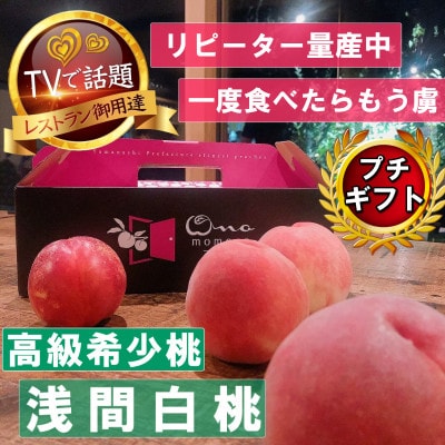 【市場にほぼ出回らない浅間白桃】人気品種指定ギフト5年連続TV出演話題ブランド2026年7月中旬発送【配送不可地域：離島・北海道・沖縄県・中国・四国・九州】【1465254】