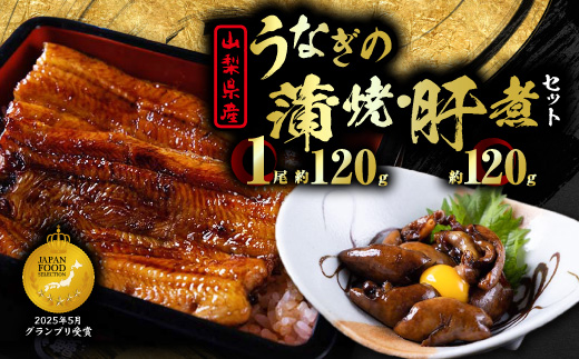 【セット】山梨県産富士山脈の地下水 うなぎの蒲焼[1尾約120g]+肝煮[約60g×2袋]【配送不可地域：離島】【1728509】