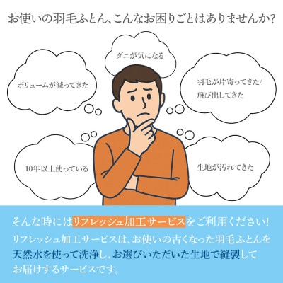 羽毛ふとんリフレッシュサービス プレミアムコース(シングルサイズ)【甲州羽毛ふとん】羽毛布団打ち直し【1630489】