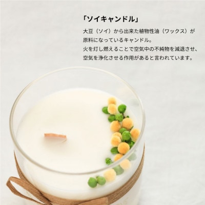 ソイワックスで作った植物由来のボタニカルキャンドル。ベルガモットとレモングラスのアロマキャンドル。【配送不可地域：沖縄県】【1395793】