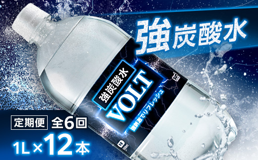 【毎月定期便】サーフ　VOLT(ボルト)強炭酸水1L×12本　1ケース　国産炭酸水全6回【4050651】