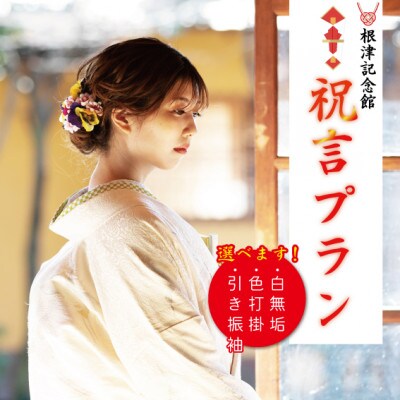 【手ぶらで】国登録有形文化財根津記念館であげる祝言プラン【選べる衣装とヘアメイク、お琴生演奏】【1459574】