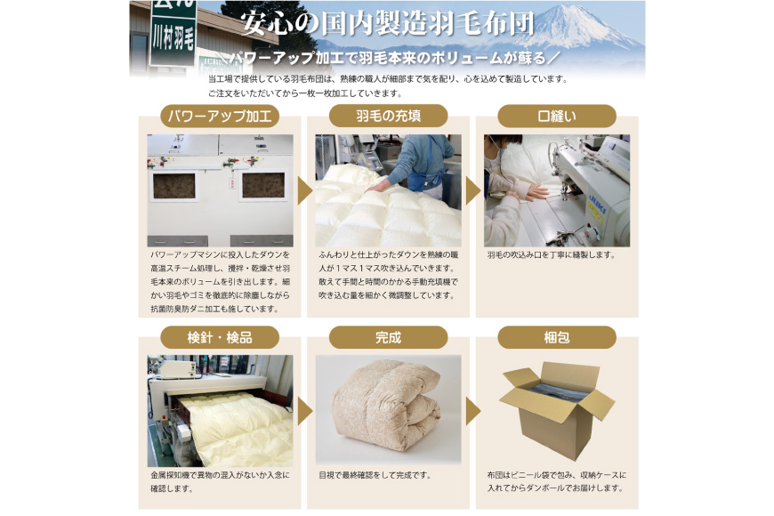 【冬用】アイダーダウン 羽毛布団 本掛け セミダブル アイダーダックダウン98％ アイスランド産 100x140番手サテン 日本製 綿100％ [川村羽毛 山梨県 韮崎市 20743050] 布団 ふとん 羽毛ふとん 寝具