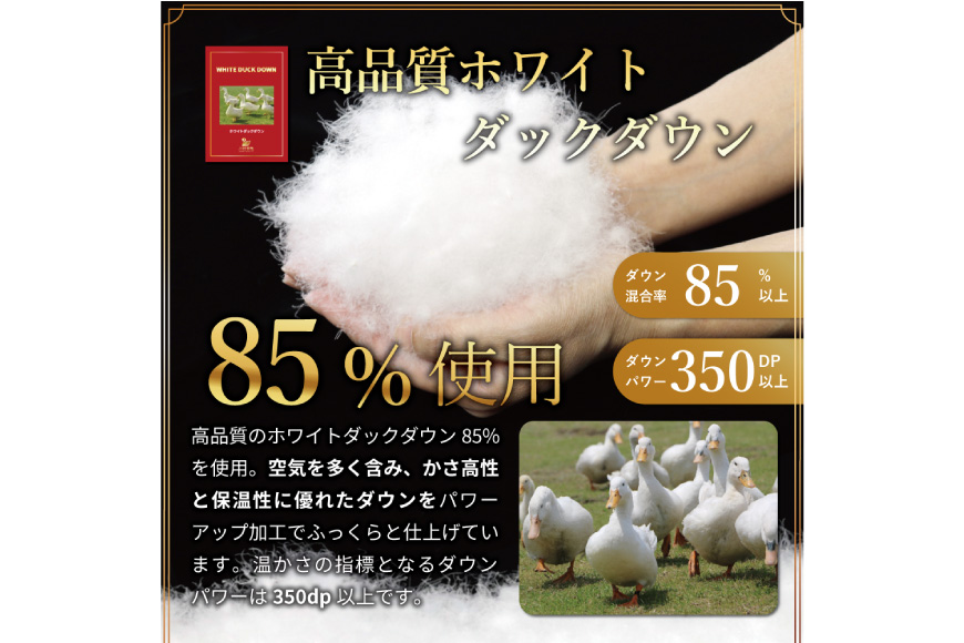 【冬用】羽毛布団 本掛け ダブル ホワイトダックダウン 85％ 1.6kg（無地 ネイビー）[川村羽毛 山梨県 韮崎市 20742900] 布団 日本製 エクセルゴールドラベル 抗菌 防臭 羽毛 ふとん フトン 寝具 日用品 本掛け