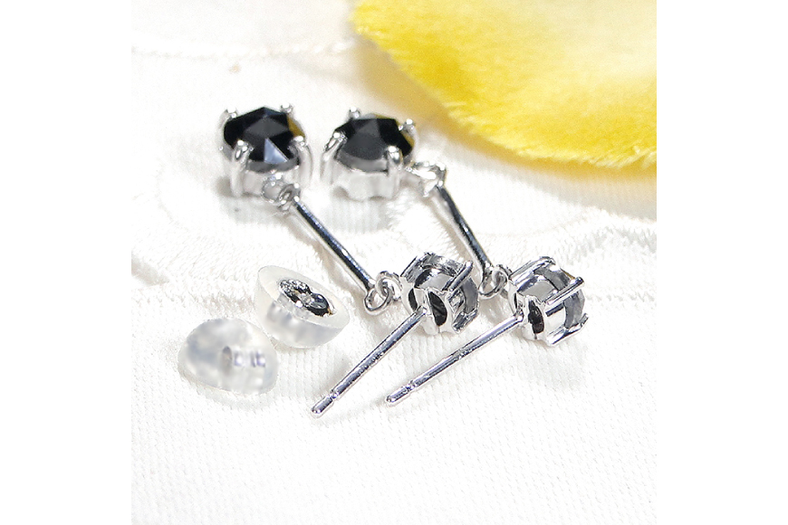 ピアス スタッドピアス プラチナ PT900 ブラックダイヤモンド 2.16ct ぶら下がり レディース 黒ダイヤ 揺れるピアス アクセサリー アクセ ジュエリー 【f223-pt】 [オーダーメイドジュエリーメイ 山梨県 韮崎市 20745211]